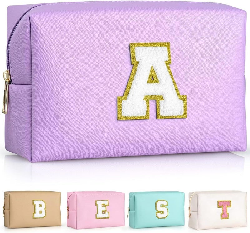 Portable PU Cosmetic Toiletry Bag with Alphabet Pattern, Large Capacity - Image 2