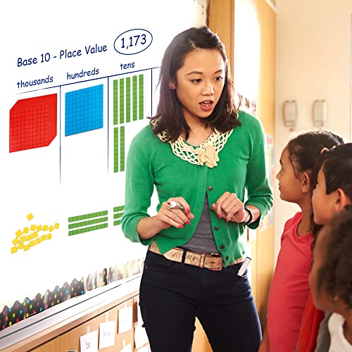 Simply magic 131 PCS Jumbo Magnetic Base Ten Blocks for Math - Place Value Blocks, Base 10 Math Manipulatives K-3, Number Blocks, Math Counters for Kids, Math Cubes, Counting Blocks, Kindergarten 1st 2nd 3rd Grade - Image 4