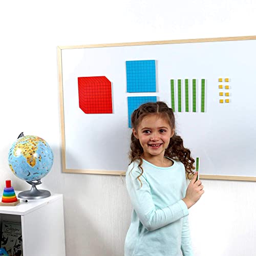 Simply magic 131 PCS Jumbo Magnetic Base Ten Blocks for Math - Place Value Blocks, Base 10 Math Manipulatives K-3, Number Blocks, Math Counters for Kids, Math Cubes, Counting Blocks, Kindergarten 1st 2nd 3rd Grade - Image 2