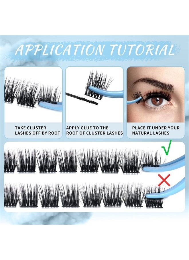 KevKev Lash Clusters 84 Pcs Cluster Lashes Eyelash Clusters DIY Cluster Eyelash Extensions Individual Lashes Thin Band & Soft (Rainy,C-8-16mix)  - Image 5