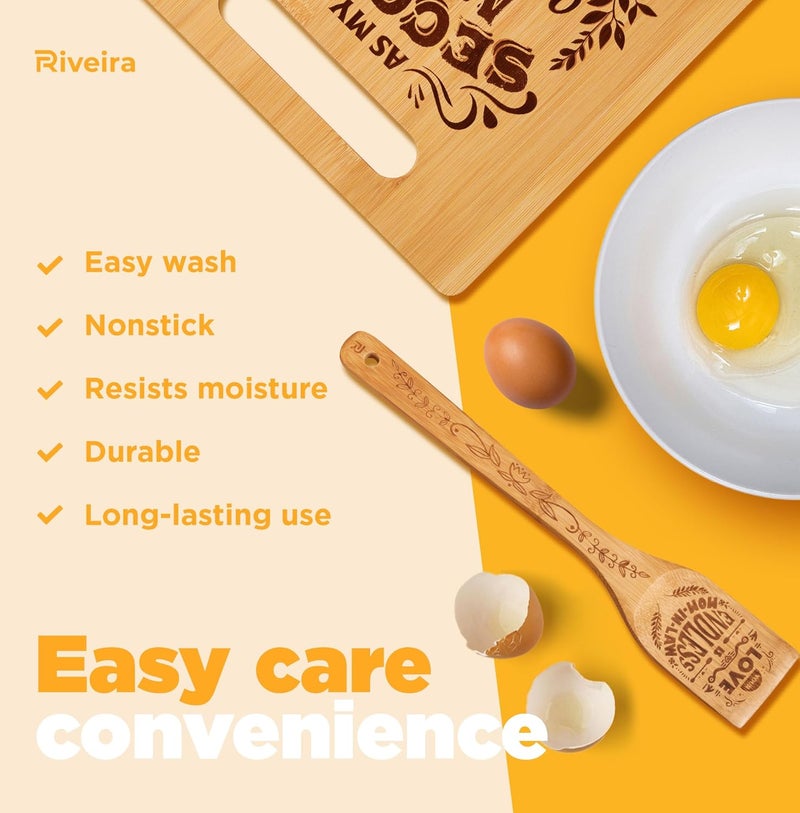 Riveira Gifts For Mother In Law – Cooking Spoons For Wooden Cooking as Gifts For Mom & Cutting Board for Birthday Gifts For Women – Complete Mother In law Gifts From Daughter In Law - Image 5