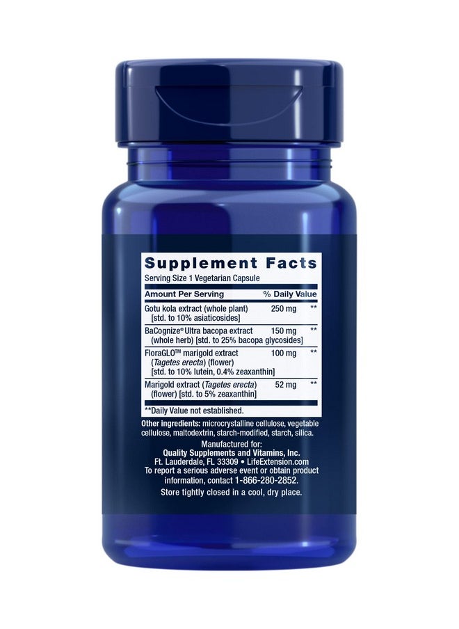 Quick Brain Nootropic Brain Supplement For Memory Focus Learning Recall Attention And Cognition Gotu Kola Bacopa Once Daily Glutenfree Nongmo 30 Vegetarian Capsules