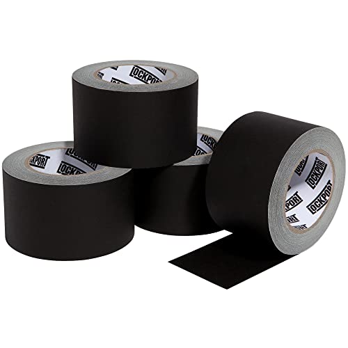 Lockport Black Gaffers Tape 3 inch x 30 Yards - 4 Pack Pro Black Gaff Tape - No Residue, Water Resistant, Non-Reflective, Easy Tear - Multipurpose - Image 1