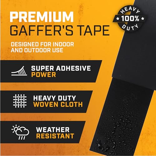 Lockport Black Gaffers Tape 3 inch x 30 Yards - 4 Pack Pro Black Gaff Tape - No Residue, Water Resistant, Non-Reflective, Easy Tear - Multipurpose - Image 2