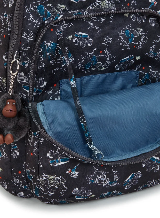 kipling Seoul Lap Large Unisex Backpack (with laptop compartment) - Jungle Fun Race