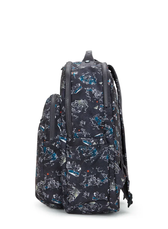 kipling Seoul Lap Large Unisex Backpack (with laptop compartment) - Jungle Fun Race