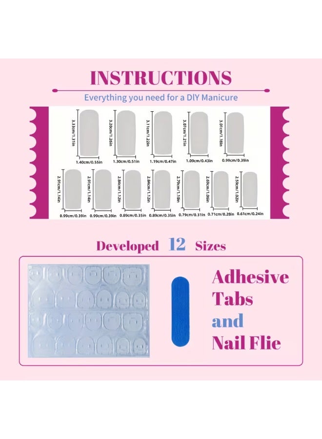 LANGMANNI 24Pcs Pink French Tip Press On Nails, Long Coffin Fake Nails with Bow & Heart, Detachable Reusable Wearable False Nails for Women - Image 3