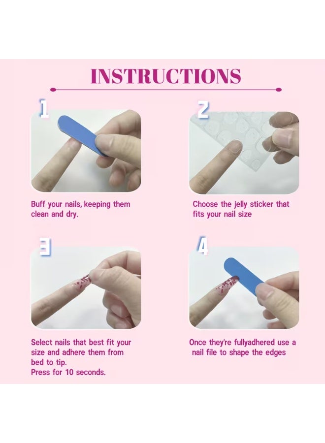 LANGMANNI 24Pcs Pink French Tip Press On Nails, Long Coffin Fake Nails with Bow & Heart, Detachable Reusable Wearable False Nails for Women - Image 2