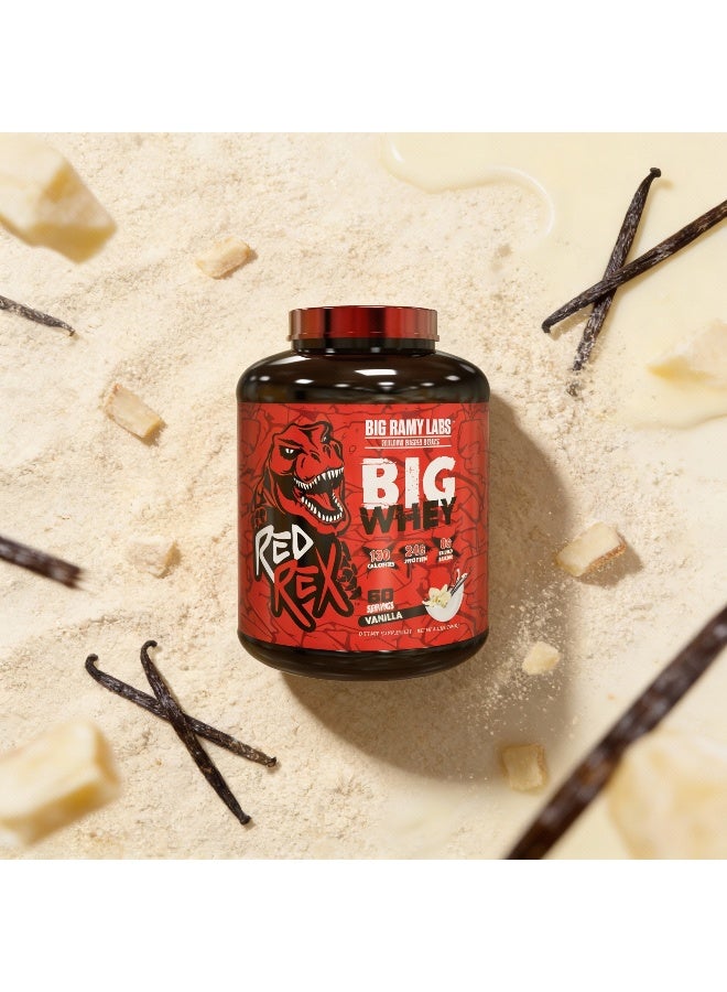 RED REX Big Whey Protein Powder - Vanilla Flavor - 4.5lb (2.04kg) - 24 g Protein Per Serving - 60 Servings - for Muscle Growth & Recovery - Image 4