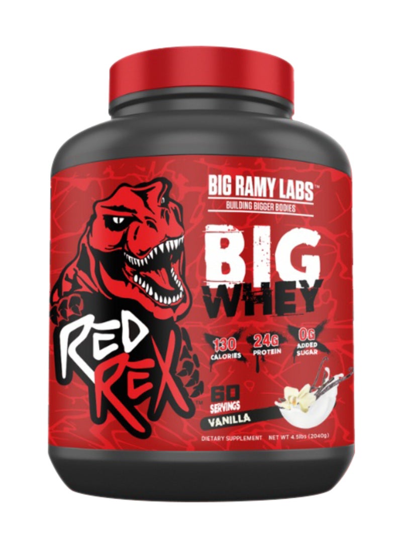RED REX Big Whey Protein Powder - Vanilla Flavor - 4.5lb (2.04kg) - 24 g Protein Per Serving - 60 Servings - for Muscle Growth & Recovery - Image 1