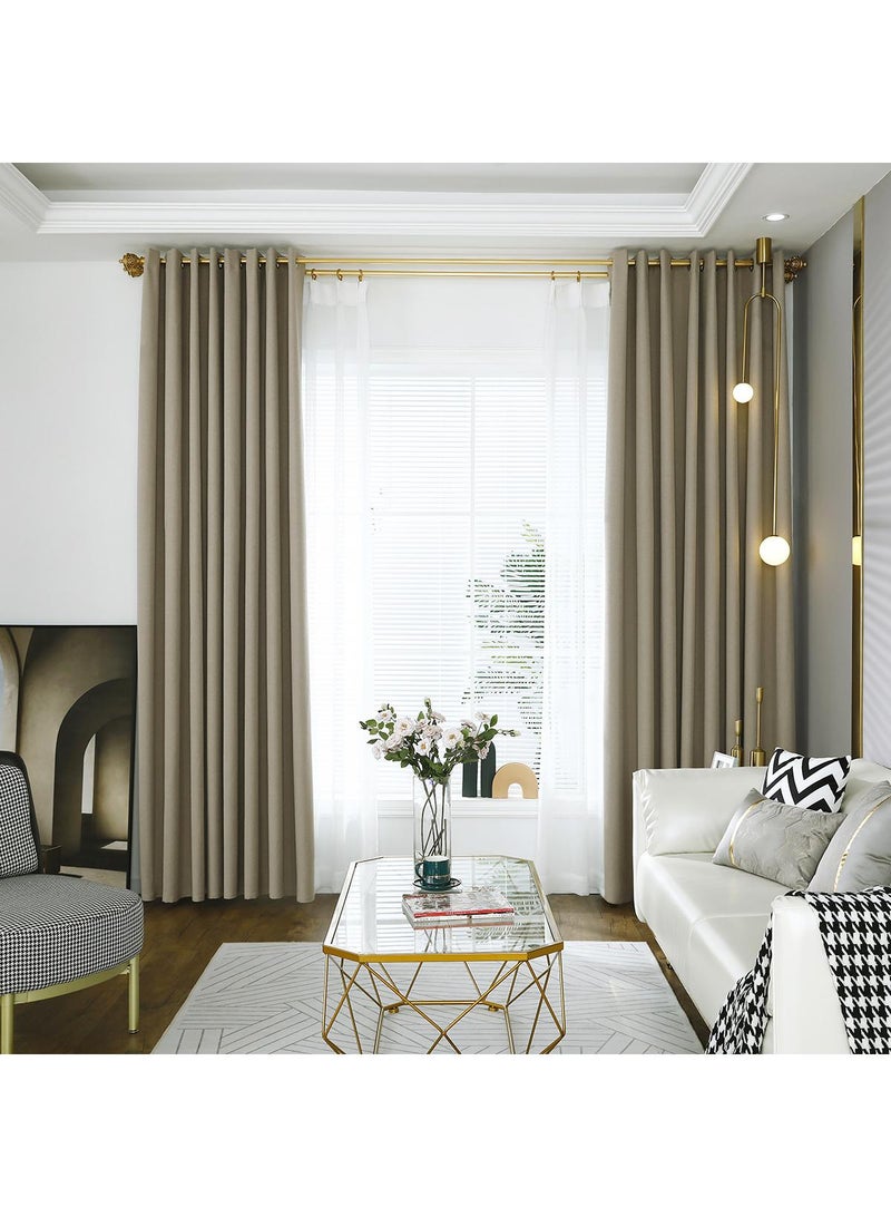 Bluejw 2-Piece Blackout Outdoor Curtains Brown - Image 1