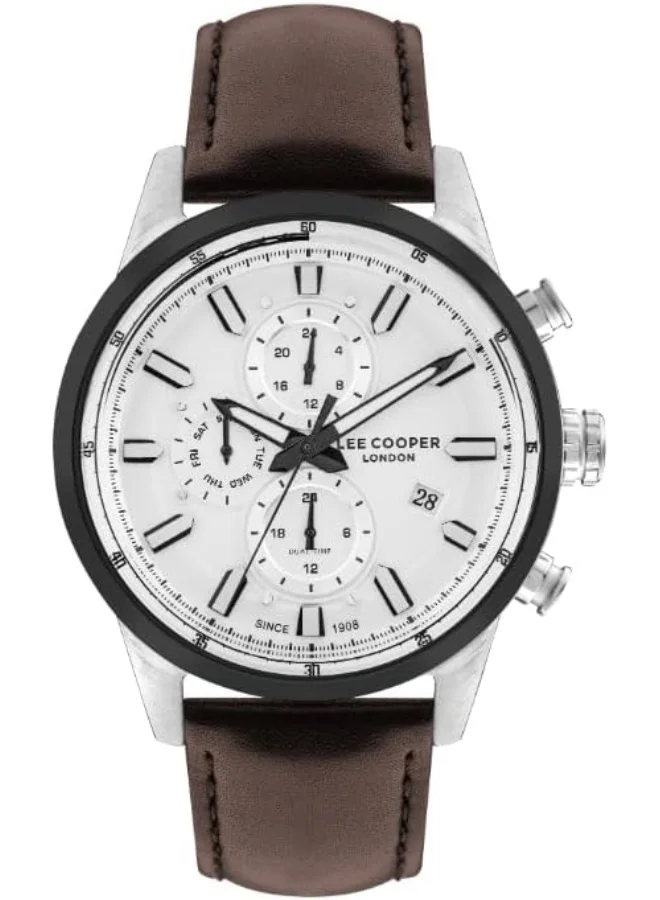 Lee Cooper Lee Cooper Men's Watch, Multi Function Display and Leather Strap - LC07855.334, Brown