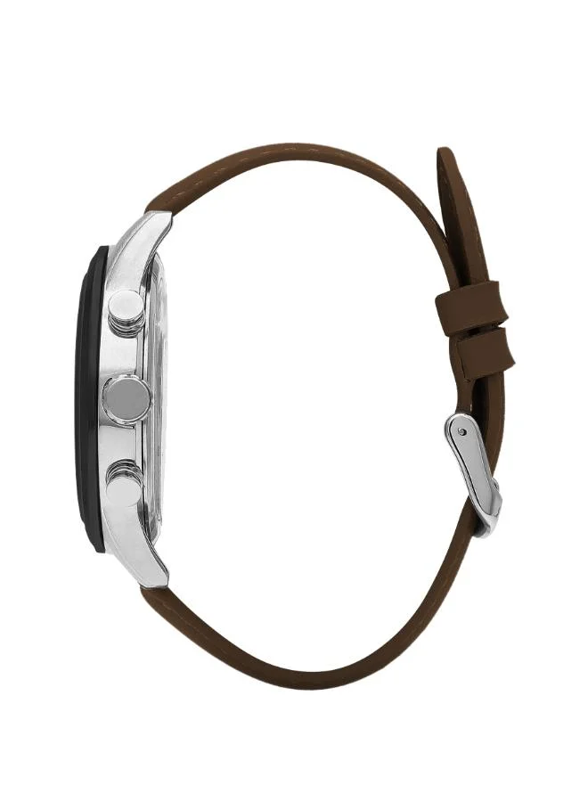 Lee Cooper Lee Cooper Men's Watch, Multi Function Display and Leather Strap - LC07855.334, Brown