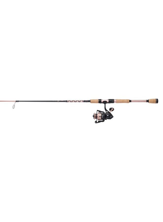 PENN Passion II Spinning Reel and Fishing Rod Combo, Black/Rose Gold, 2000 Size Reel - 6'6" - Medium Light - 2pc - Image 3