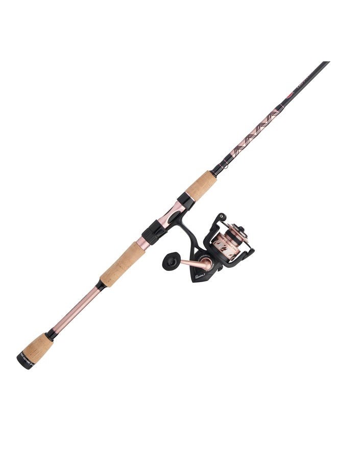 PENN Passion II Spinning Reel and Fishing Rod Combo, Black/Rose Gold, 2000 Size Reel - 6'6" - Medium Light - 2pc - Image 1