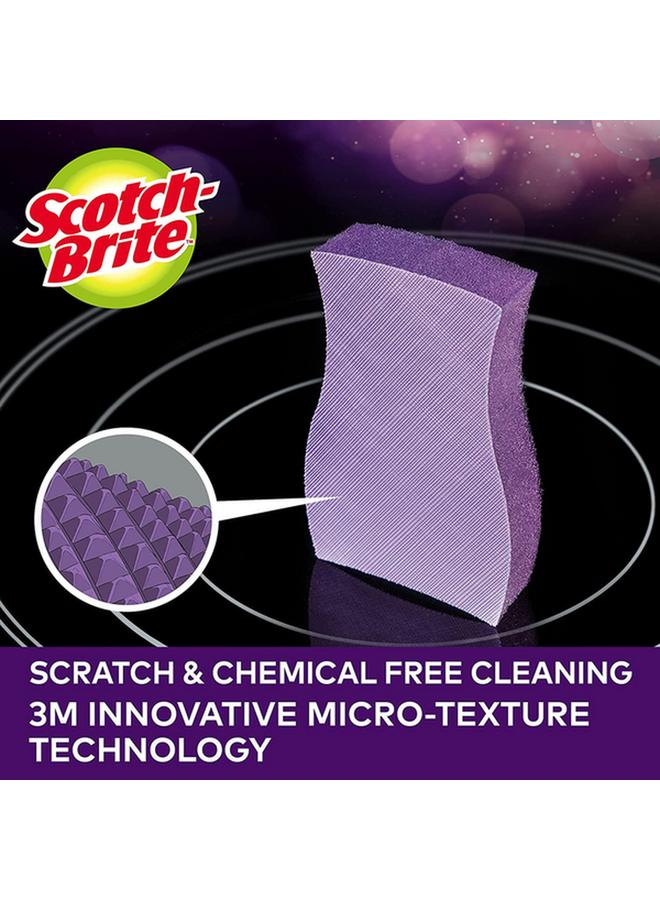 Scotch Brite Scratch Free and Chemical Free Cleaning Glass Cooktop Pad Purple - Image 3