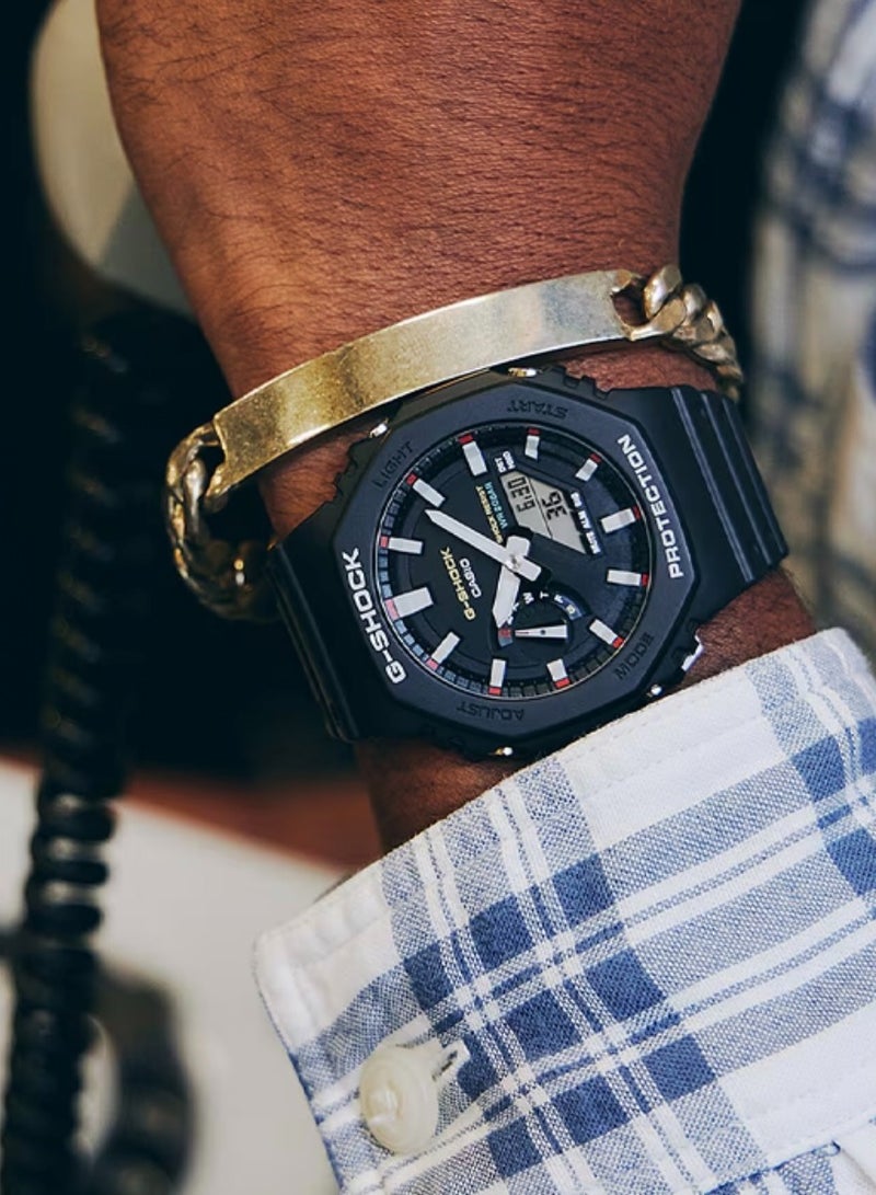 CASIO Casio LCD/pointer double display series waterproof depth of 200 meters Shi Ying movement resin strap Japanese and Korean watches men and women with the same black dial. - Image 5