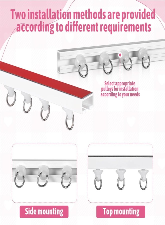 SHENLIU Self Adhesive Ceiling Curtain Track Ceiling or Wall Mount(128IN/10.7 FT), Track for Curtains, Adhesive Curtain Rod No Drill No Damage for Room Divider Windows Cabinet Closet Shower Curtains - Image 4