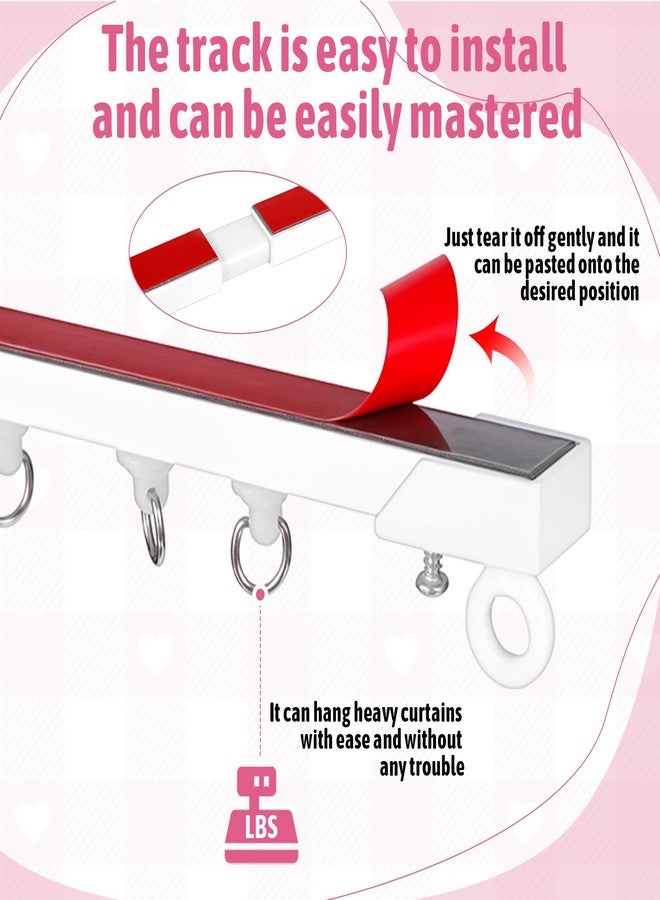 SHENLIU Self Adhesive Ceiling Curtain Track Ceiling or Wall Mount(128IN/10.7 FT), Track for Curtains, Adhesive Curtain Rod No Drill No Damage for Room Divider Windows Cabinet Closet Shower Curtains - Image 2