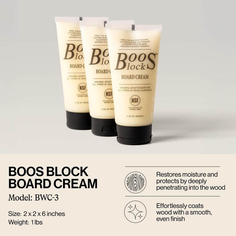 John Boos 3-Pack All-Natural Board Cream for Butcher Blocks and Cutting Boards, 5 oz - Wood Conditioner & Sealer for Maintenance and Protection, Safe Formula with Beeswax & Mineral Oil - Image 2