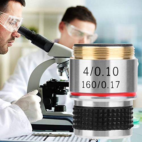 Vipxyc Microscope Lens,4X 185 Biological Microscope Achromatic Objectives Lens 160mm / 6.3inch 5×5×5cm Eliminate Unwanted Reflections - Image 2