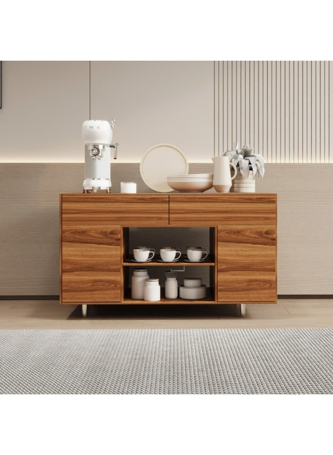 Al Home Brown Coffee Corner with Shelves and Drawers wood 100x38x90 cm - Image 1