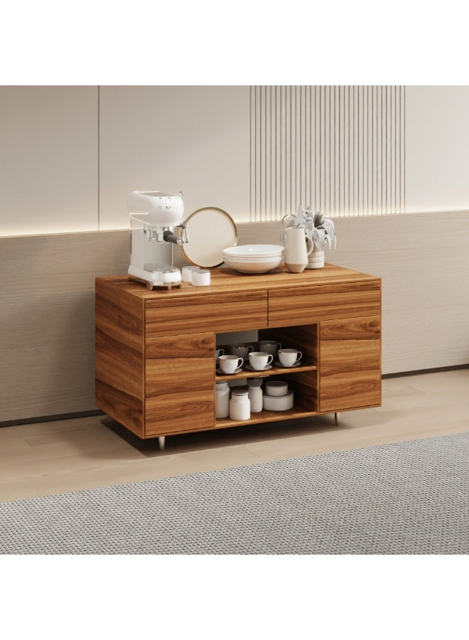 Al Home Brown Coffee Corner with Shelves and Drawers wood 100x38x90 cm - Image 3