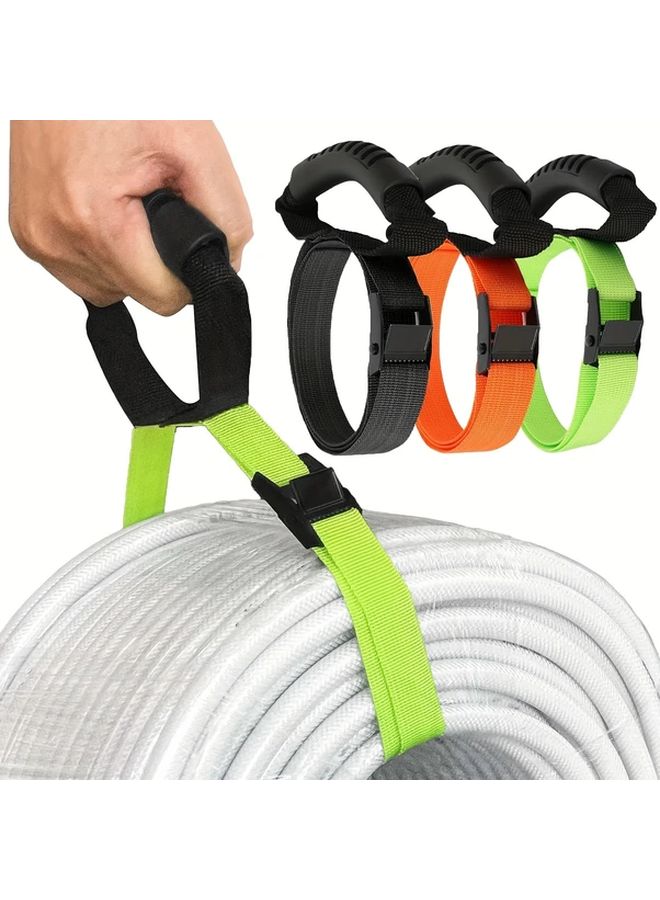 Black Alloy Lock Slider Heavy Duty Organizer Storage Strap with Handle for Cables Ropes Hoses - Image 3