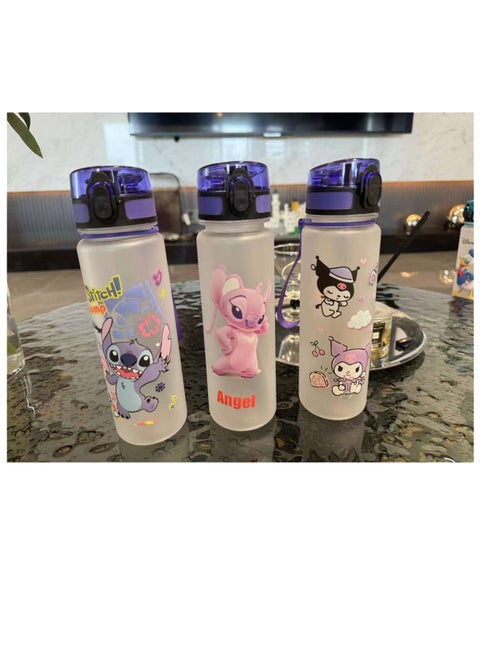A sports water bottle with distinctive shapes with a tightly closed lid and shalimo, an excellent hygienic material for school, club or trips, shock-resistant, BPA-free.