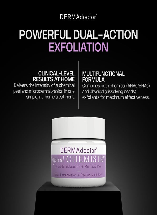 DERMAdoctor Physical Chemistry Dermatologist Formulated Microdermabrasion Facial Scrub + Multiacid Peel with AHA and BHA, Brightening, Smoothing, Pore Minimizer for face - 1.7 oz - Image 2