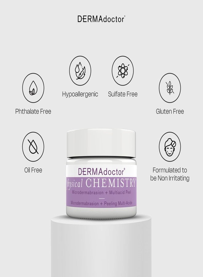 DERMAdoctor Physical Chemistry Dermatologist Formulated Microdermabrasion Facial Scrub + Multiacid Peel with AHA and BHA, Brightening, Smoothing, Pore Minimizer for face - 1.7 oz - Image 5