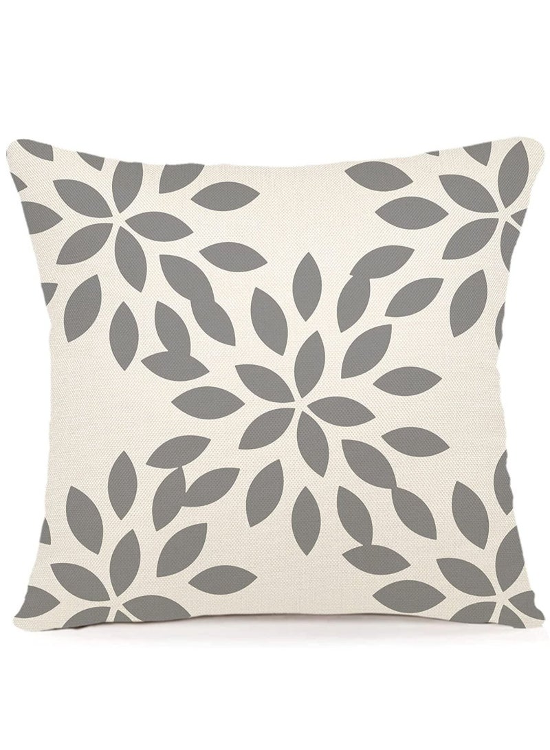 SYOSI Pillow Covers 18x18 Set of 4, Modern Sofa Throw Pillow Cover, Decorative Outdoor Linen Fabric Pillow Case for Couch Bed Car 45x45cm (Gray, 18x18,Set of 4) - Image 5