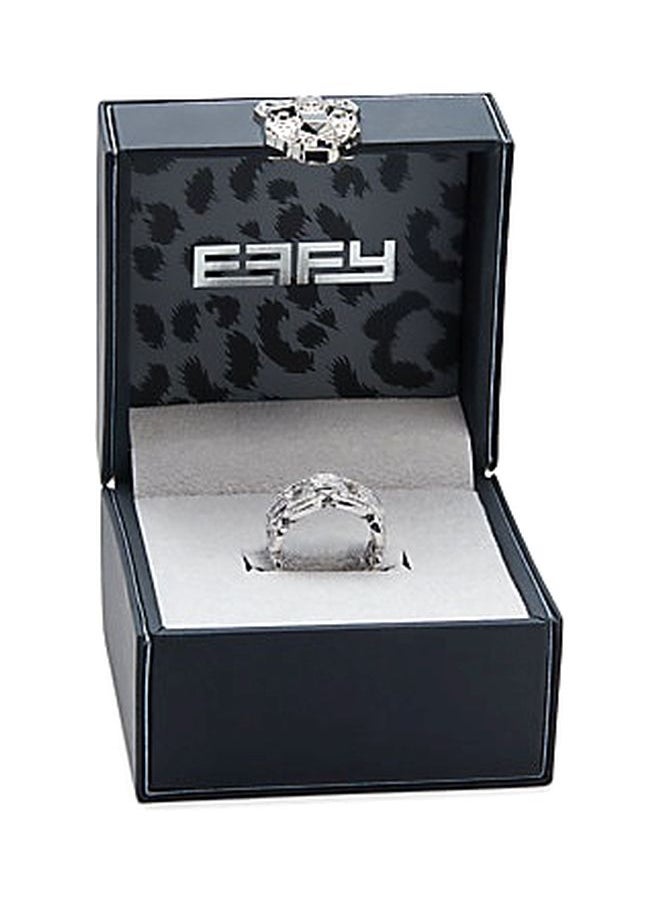 EFFY - 14K White Gold and 0.92 TCW Diamond Link Ring for Women Size 7 - Image 1