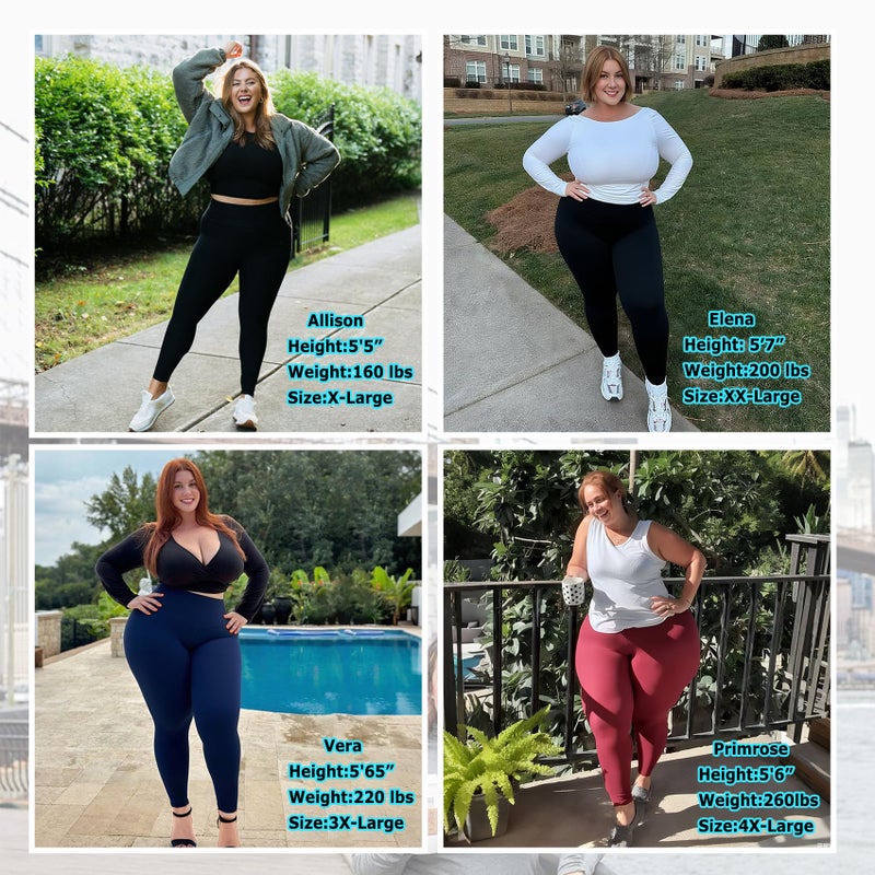 MOREFEEL Plus Size Leggings for Women-Stretchy X-Large-4X Tummy Control High Waist Spandex Workout Black Yoga Pants - Image 4