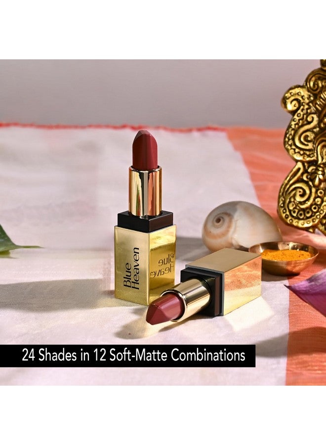 Blue Heaven أحمر شفاه بلو هيفن 2 في 1 للاحتفالات | ظل مزدوج | وزن خفيف للغاية مع لمسة نهائية غير لامعة | أحمر شفاه مريح يدوم طويلاً للنساء | C6 | 4 جرام - Image 5