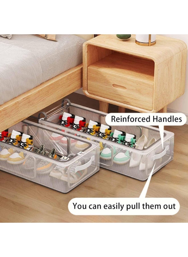 Meetion 1pc Transparent Shoe Storage Box Space-Saving Stackable Shoe Container for Home & Dorm, Dustproof Shoes Organizer Thick Large Shoe Holders - Image 3