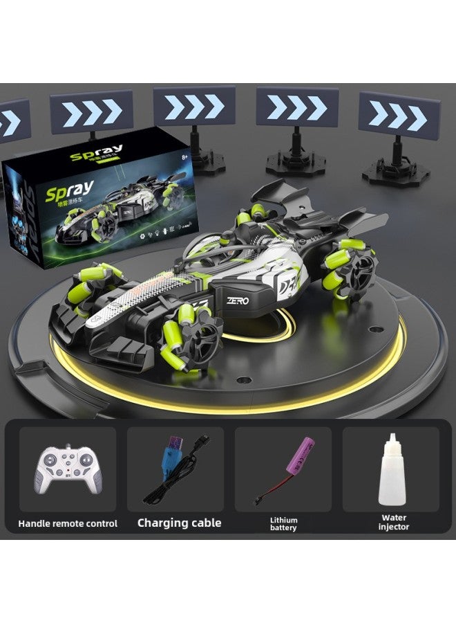 Children's F1 Remote Control Car Gesture Induction Stunt Four-wheel Drive Drift Boys Multiplayer Racing Remote Control Spray Racing Toy-Color:Green-small F1 【handle Remote Control】 Light Music Spray-Proportion:1 Electric Version - Image 1