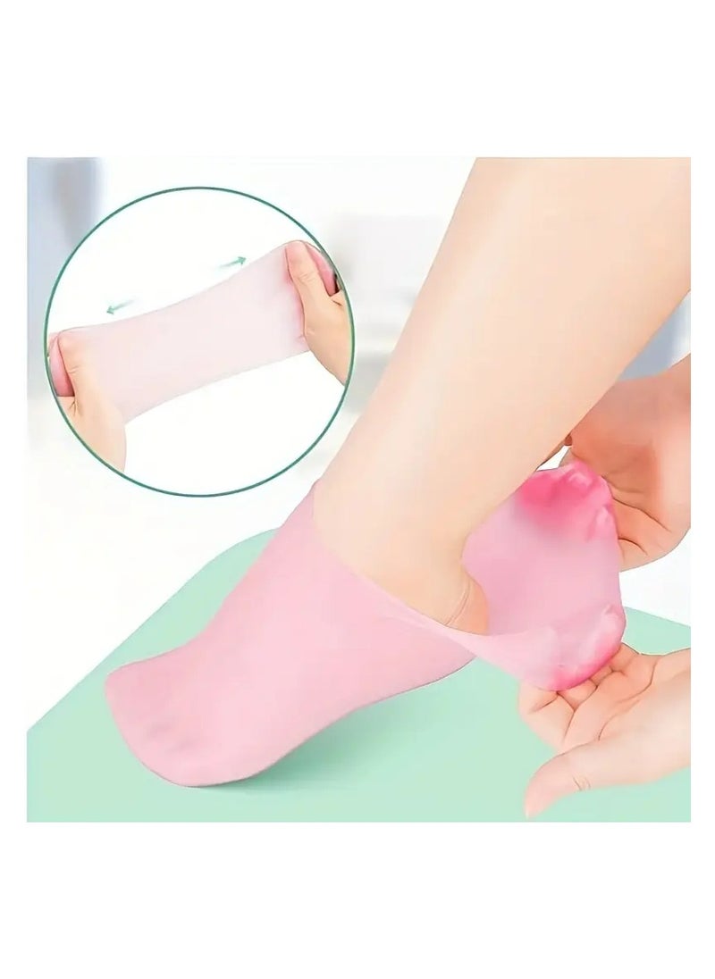 LANGMANNI - Revitalizing Silicone Gel Moisturizing Socks with Aloe Vera – Ultimate Pedicure Solution for Dry, Cracked Feet, Heel Repair, and Softening Rough, Dead Skin - Image 1