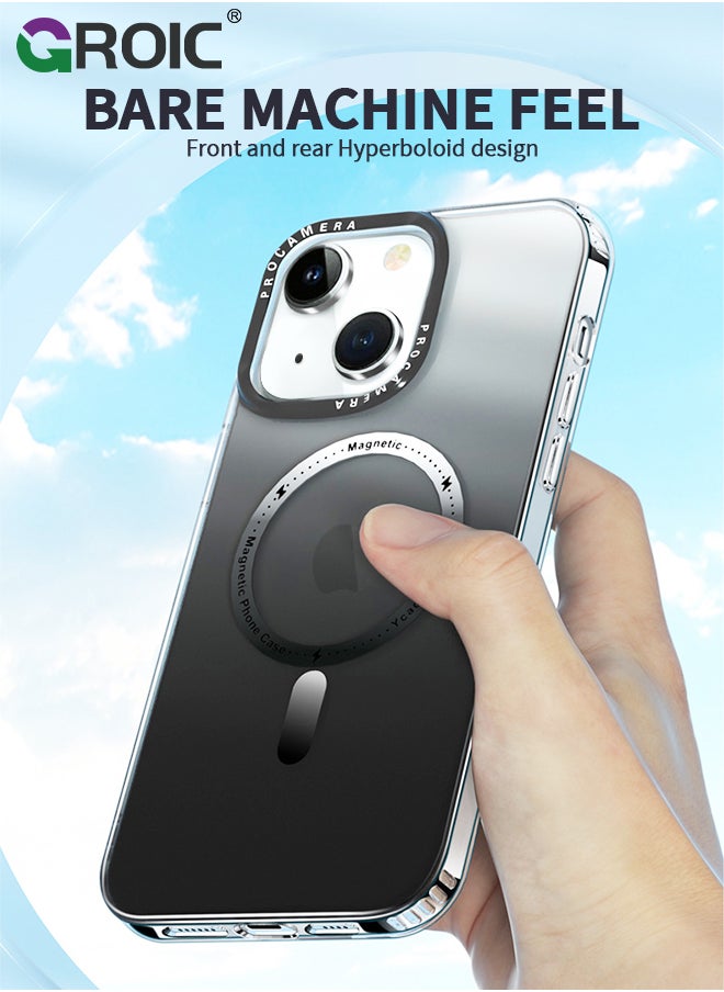 GROIC - iPhone 15 Case Gradient Black Magnetic Case for 15 Compatible with Magsafe Frosted Texture Case for Women, Shockproof Slim Phone Case for 15 6.1 Inch - Image 1