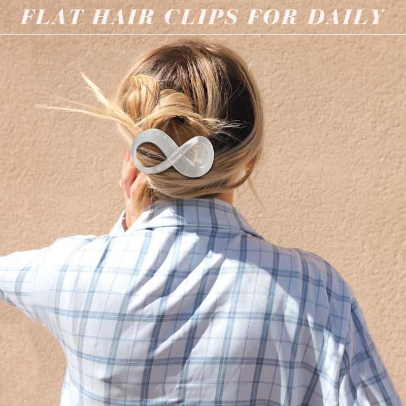 AWAYTR French Concord Flat Hair Clips - 6PCS Curved Hair Claw No Slip Hair Clips Volume Strong Hold Clip Hair Claw for Women Girls (Duckbil(Medium, 3.3")) - Image 3