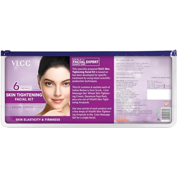 VLCC Skin Tightening Facial Kit (6 Facials)(240gm+12ml) - Image 1