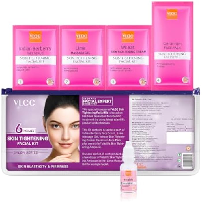 VLCC Skin Tightening Facial Kit (6 Facials)(240gm+12ml) - Image 4