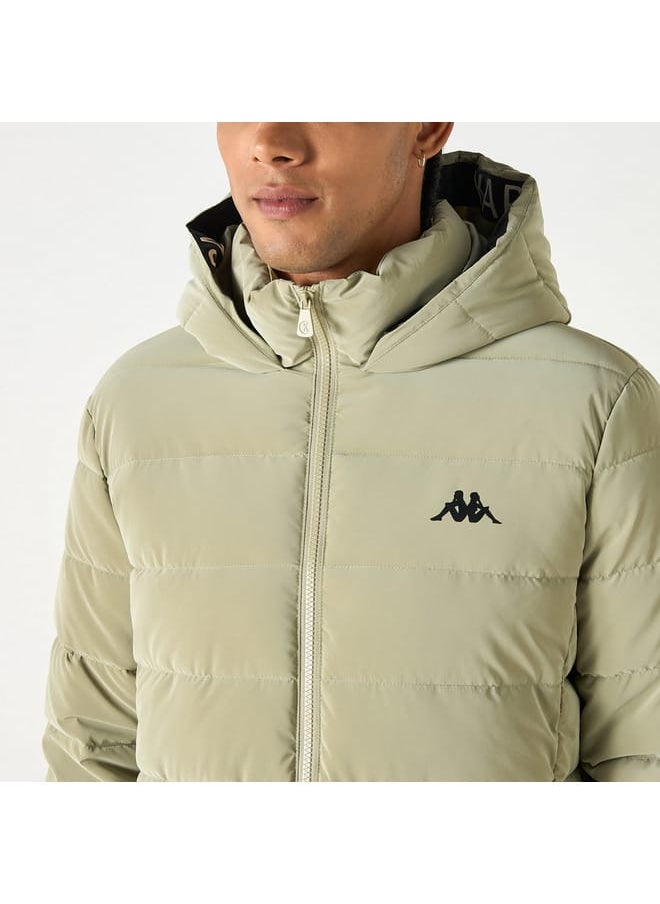 Kappa - Kappa Solid Zip Through Puffer Jacket with Hood and Pockets - Image 1