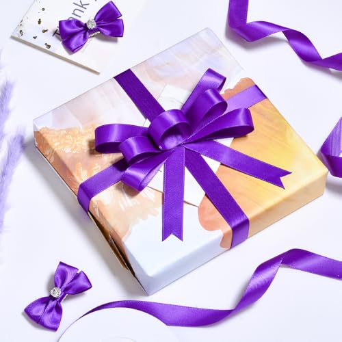 YAMA Double Face Satin Ribbon - 5/8" 25 Yards for Gift Package Wrapping,Floral Design,Hair Bow Clip Making,Crafting,Sewing,Wedding Decor, Purple - Image 4