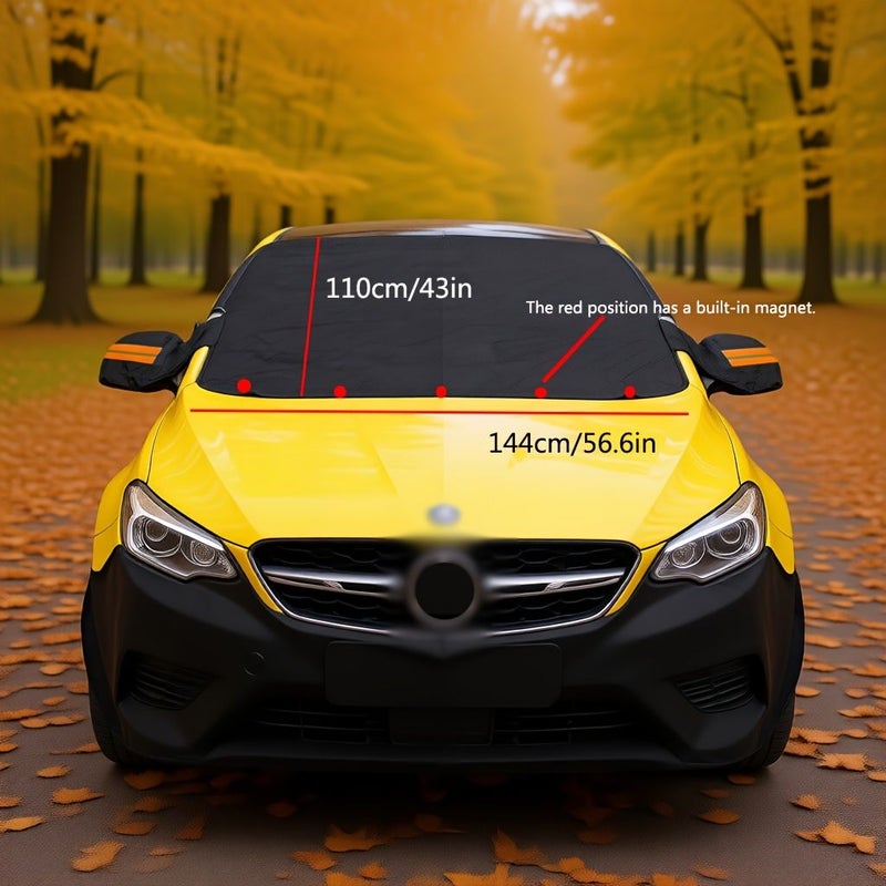 New 12 Magnets Car Windshield Cover Sun Snow Frost Protector Practical Slim Design Magnetic Adhesion - Image 3