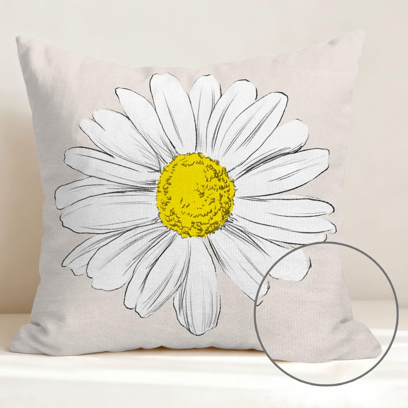 Hexagram Spring Summer Pillow Covers 18x18 Set of 4, Outdoor Floral Daisy Decorative Grey Throw Pillow Covers, You are My Sunshine Farmhouse Cushion Case for Couch Sofa Indoor Home Decor(No Insert) - Image 3