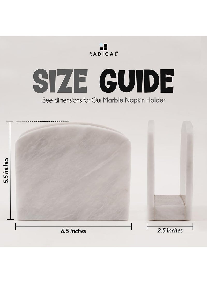 RADICALn - RADICALn Handmade White Marble Napkin Holder Perfect for Wall Decoration Table Top Decor Coffee Table Elegant Paper Towel Holder for Kitchen - Image 1