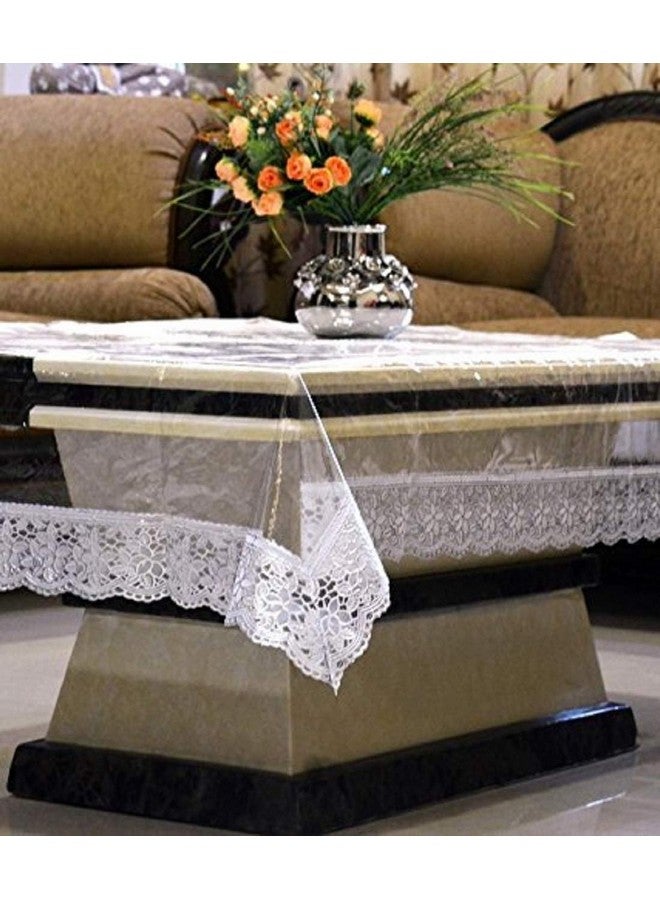 Kuber Industries Polyvinyl Chloride Table Cloth|Center Table Cover|Round Table Cover|Table Cover 4 Seater|Transparent - Image 5