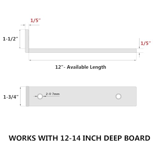 NEODROP 12 Inch Floating Shelf Brackets, Heavy Duty Hidden Bracket for Wall, Mantel, Bookshelves, Black Powder Coated Steel, 4-Pack - Image 2