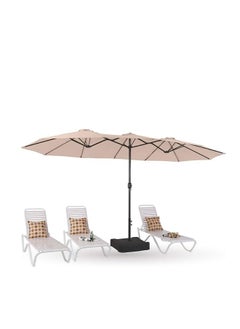 Cool Baby COOLBABY 15ft Double Top Extra Large Parasol with Crank Including Base for Patio Beach  - Image 1